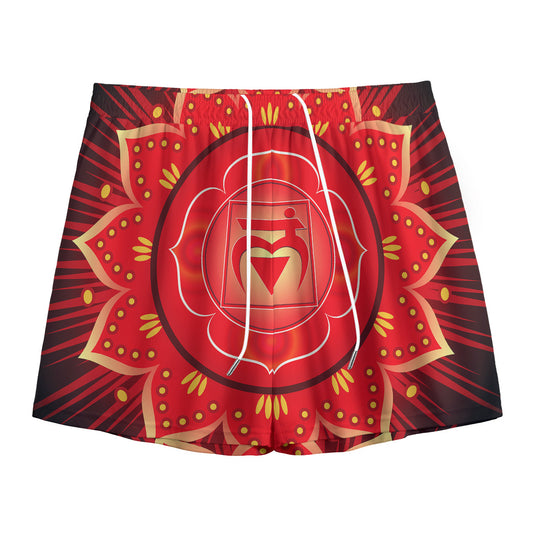 Muladhara Chakra Mandala Print Mesh Shorts