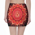 Muladhara Chakra Mandala Print Pencil Mini Skirt