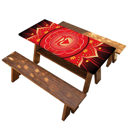 Muladhara Chakra Mandala Print Picnic Table Cover