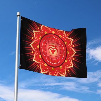 Muladhara Chakra Mandala Print Polyester Flag