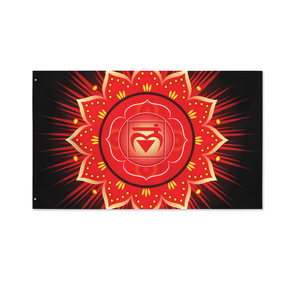 Muladhara Chakra Mandala Print Polyester Flag