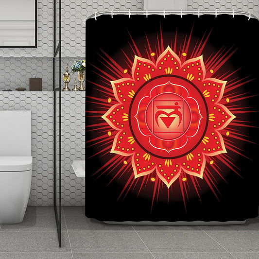 Muladhara Chakra Mandala Print Polyester Shower Curtain