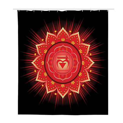 Muladhara Chakra Mandala Print Polyester Shower Curtain