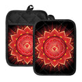 Muladhara Chakra Mandala Print Pot Holders With Pocket