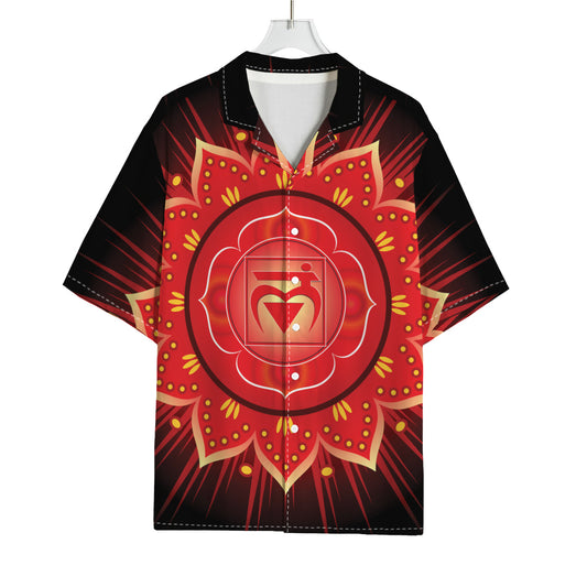 Muladhara Chakra Mandala Print Rayon Hawaiian Shirt
