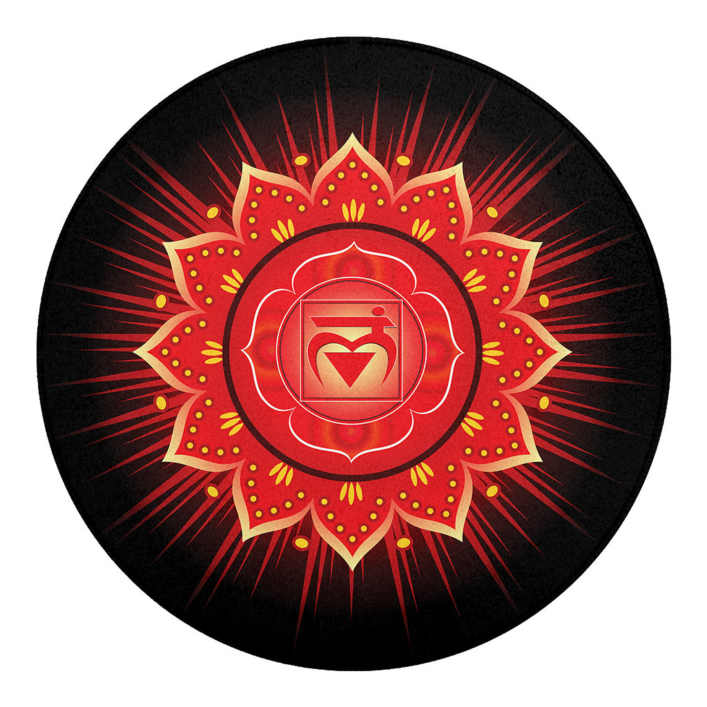 Muladhara Chakra Mandala Print Round Blanket