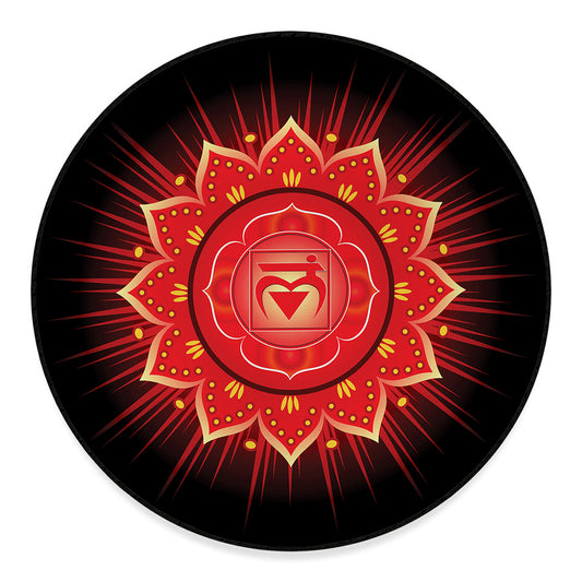 Muladhara Chakra Mandala Print Round Floor Mat