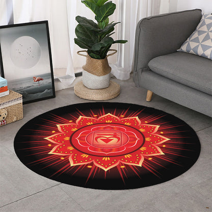 Muladhara Chakra Mandala Print Round Rug
