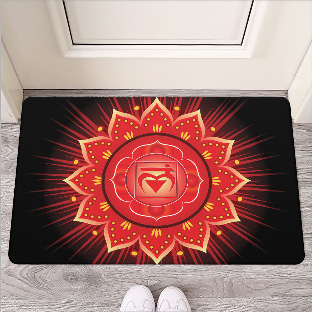 Muladhara Chakra Mandala Print Rubber Doormat
