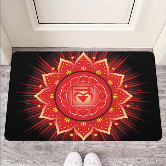 Muladhara Chakra Mandala Print Rubber Doormat