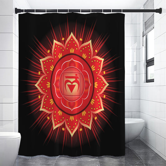 Muladhara Chakra Mandala Print Shower Curtain