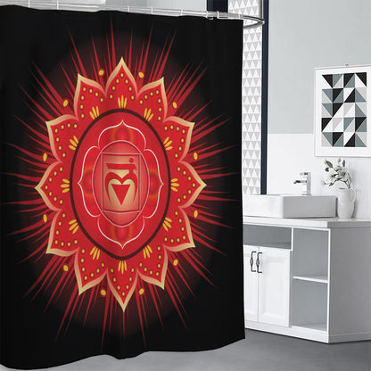 Muladhara Chakra Mandala Print Shower Curtain