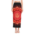 Muladhara Chakra Mandala Print Side Slit Maxi Skirt