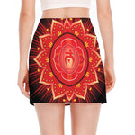 Muladhara Chakra Mandala Print Side Slit Mini Skirt