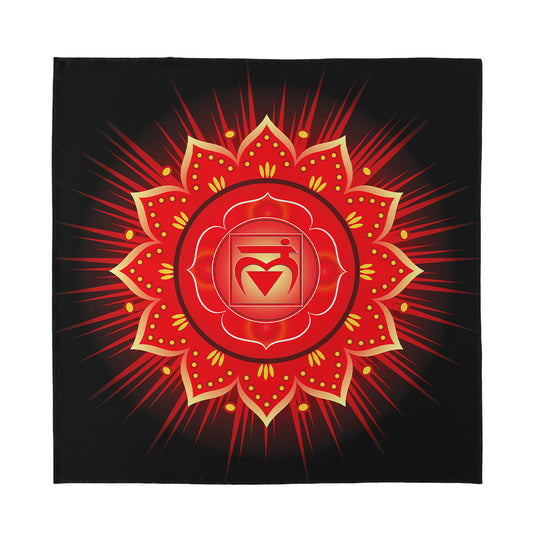 Muladhara Chakra Mandala Print Silk Bandana