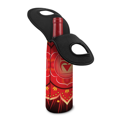 Muladhara Chakra Mandala Print Single Neoprene Wine Tote