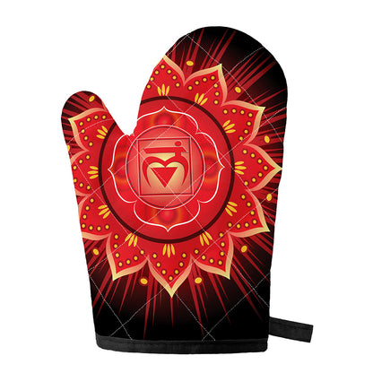 Muladhara Chakra Mandala Print Single Oven Mitt