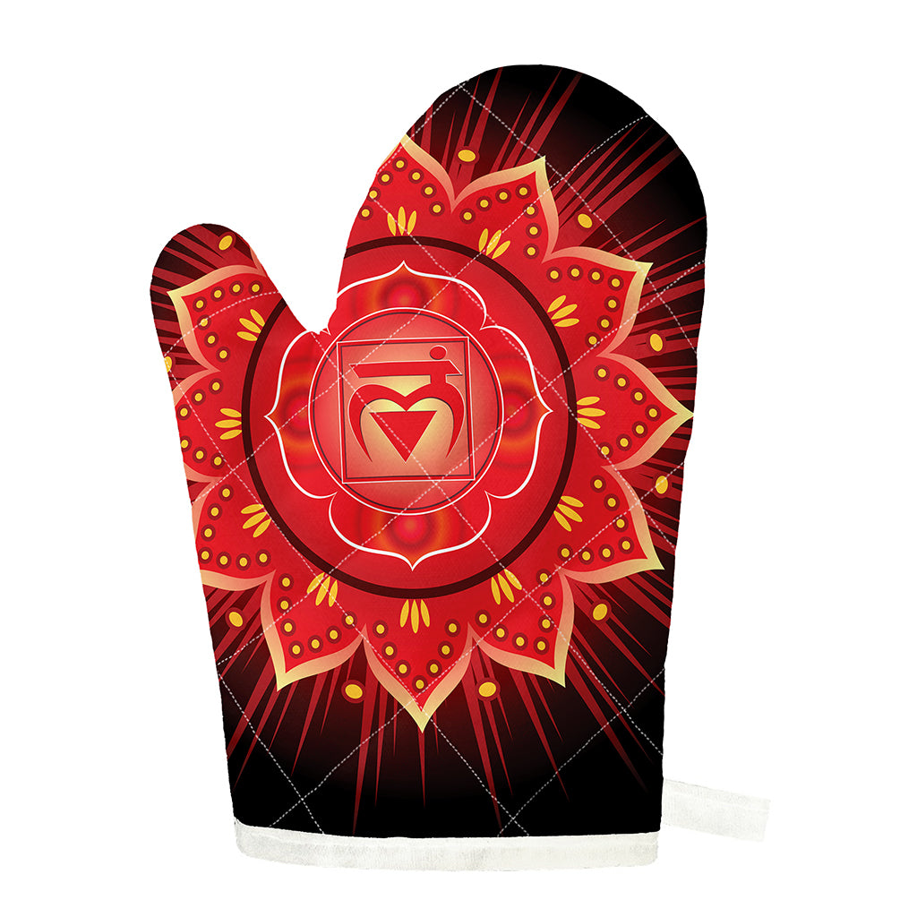 Muladhara Chakra Mandala Print Single Oven Mitt