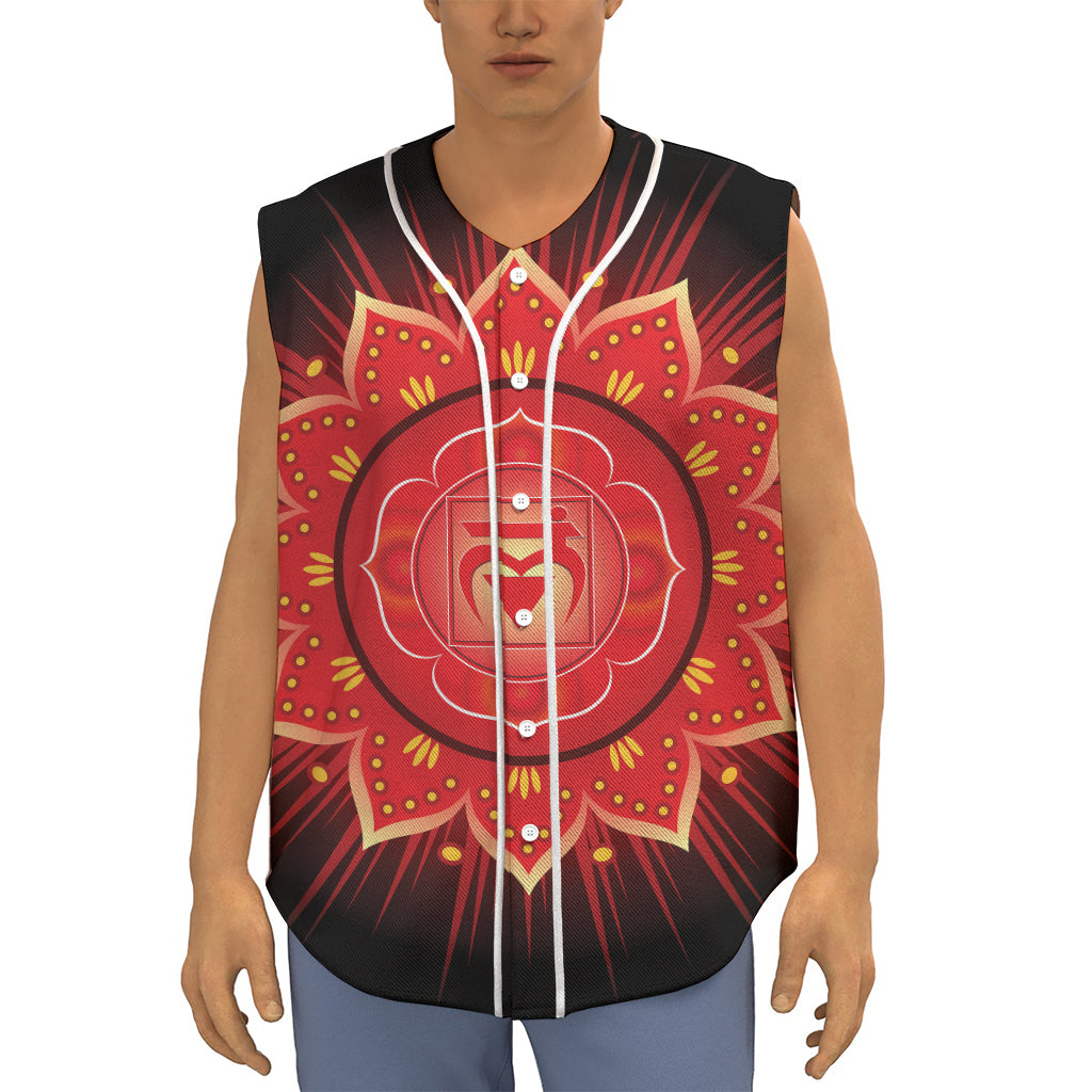 Muladhara Chakra Mandala Print Sleeveless Baseball Jersey