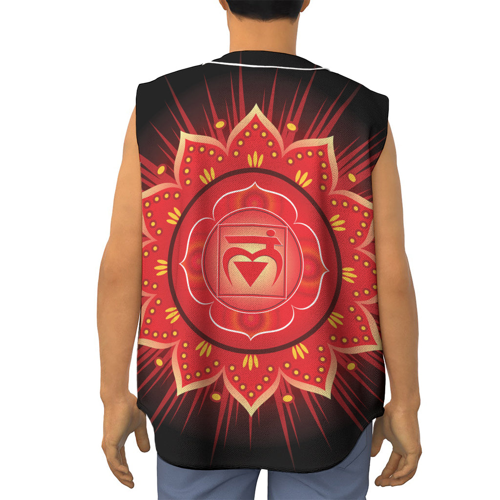 Muladhara Chakra Mandala Print Sleeveless Baseball Jersey