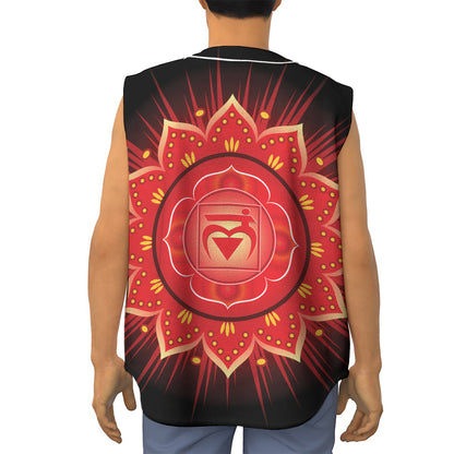 Muladhara Chakra Mandala Print Sleeveless Baseball Jersey