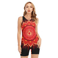 Muladhara Chakra Mandala Print Sleeveless One Piece Swimsuit