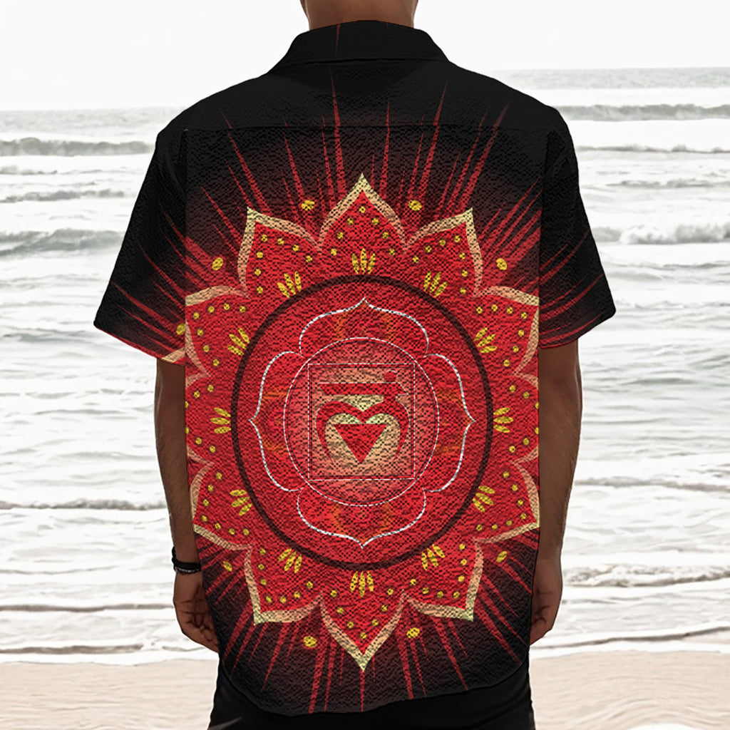 Muladhara Chakra Mandala Print Textured Short Sleeve Shirt
