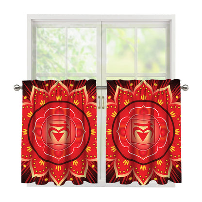 Muladhara Chakra Mandala Print Tier Curtains