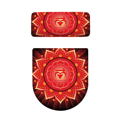 Muladhara Chakra Mandala Print Toilet Lid And Tank Cover Set