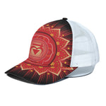 Muladhara Chakra Mandala Print White Mesh Trucker Cap
