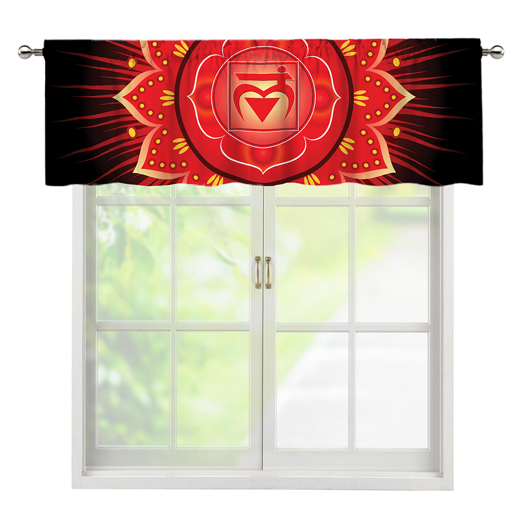 Muladhara Chakra Mandala Print Window Valance