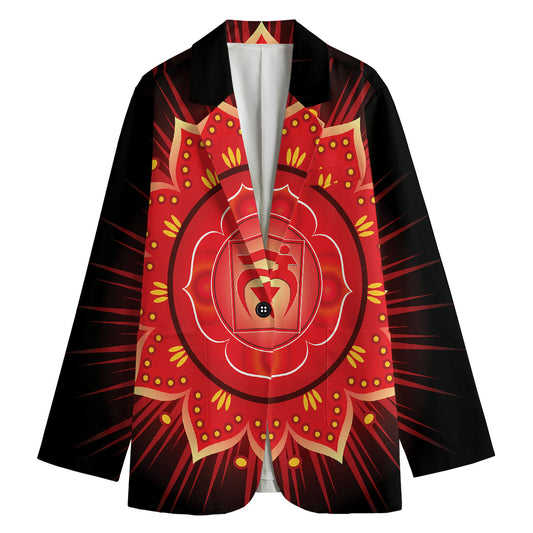 Muladhara Chakra Mandala Print Women's Blazer