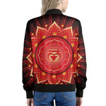 Muladhara Chakra Mandala Print Women's Bomber Jacket