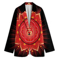 Muladhara Chakra Mandala Print Women's Cotton Blazer