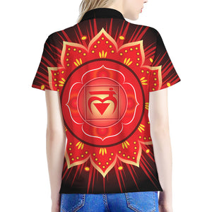 Muladhara Chakra Mandala Print Women's Polo Shirt