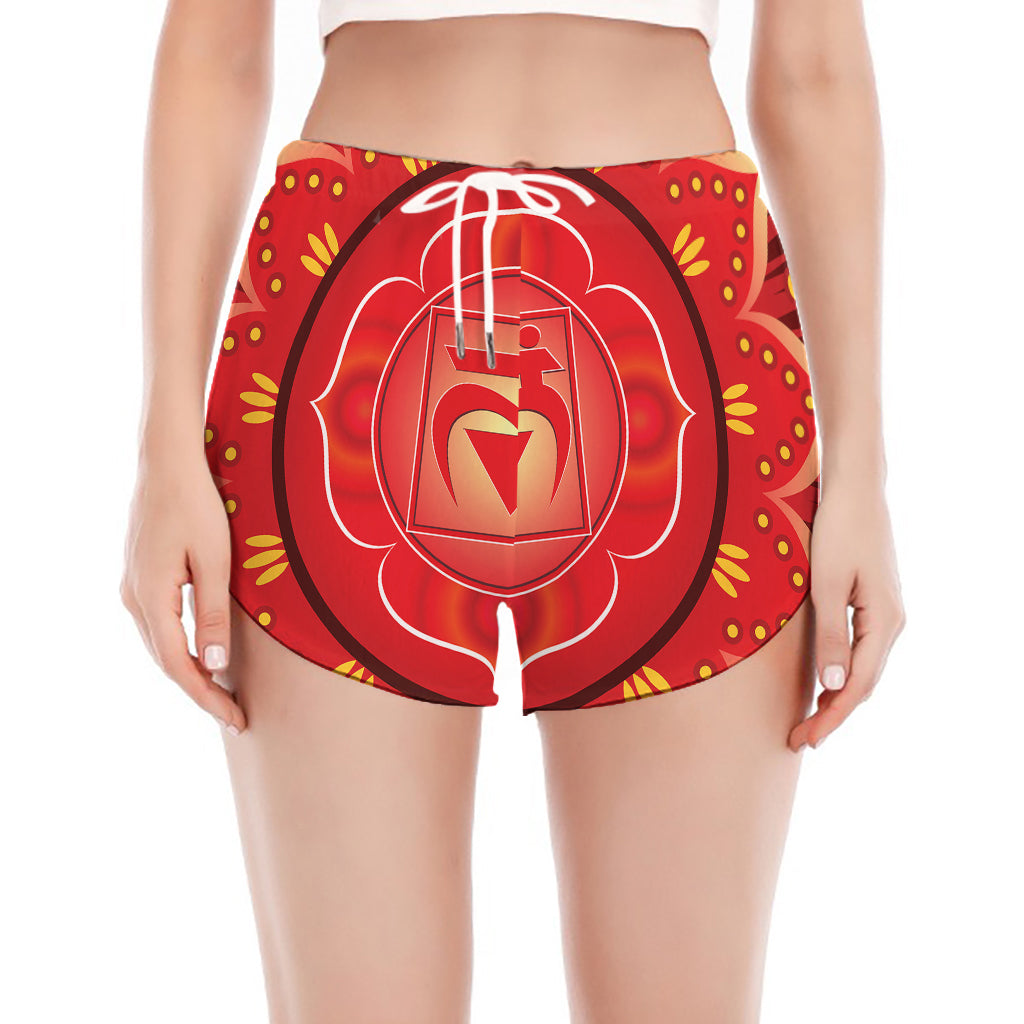 Muladhara Chakra Mandala Print Women's Split Running Shorts