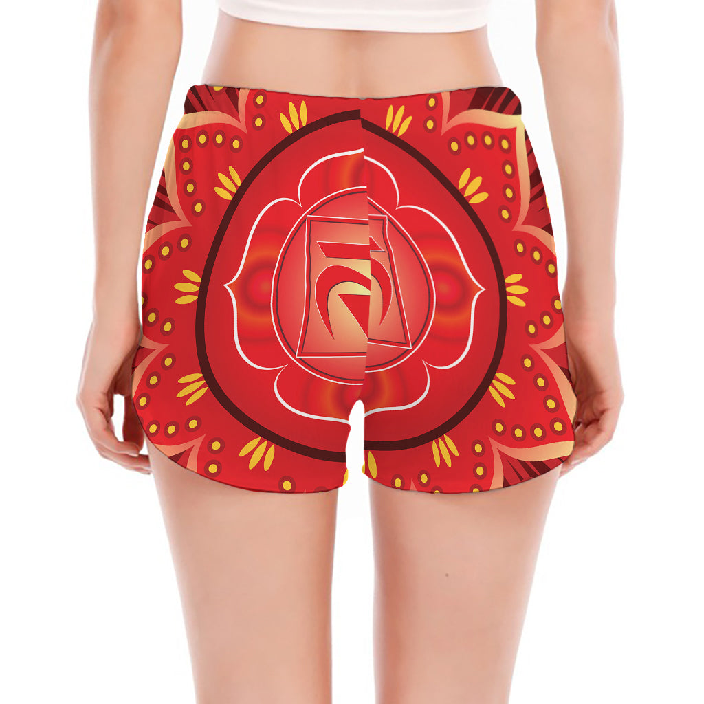 Muladhara Chakra Mandala Print Women's Split Running Shorts