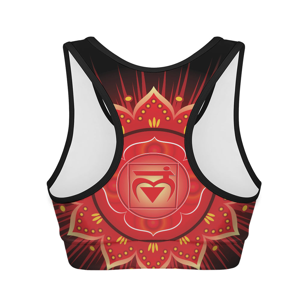 Muladhara Chakra Mandala Print Women's Sports Bra