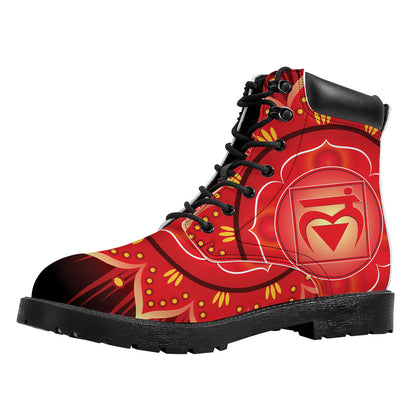 Muladhara Chakra Mandala Print Work Boots