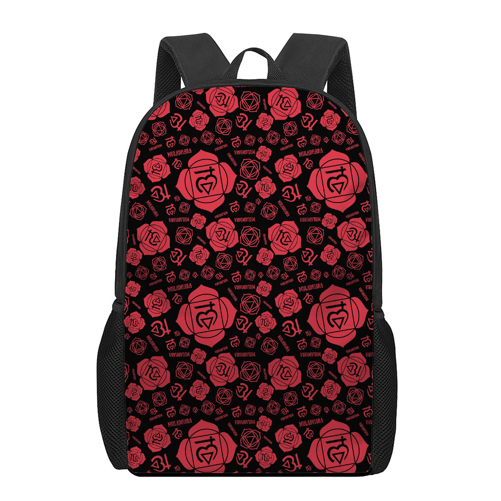 Muladhara Chakra Pattern Print 17 Inch Backpack