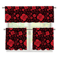 Muladhara Chakra Pattern Print 3 Piece Kitchen Curtains