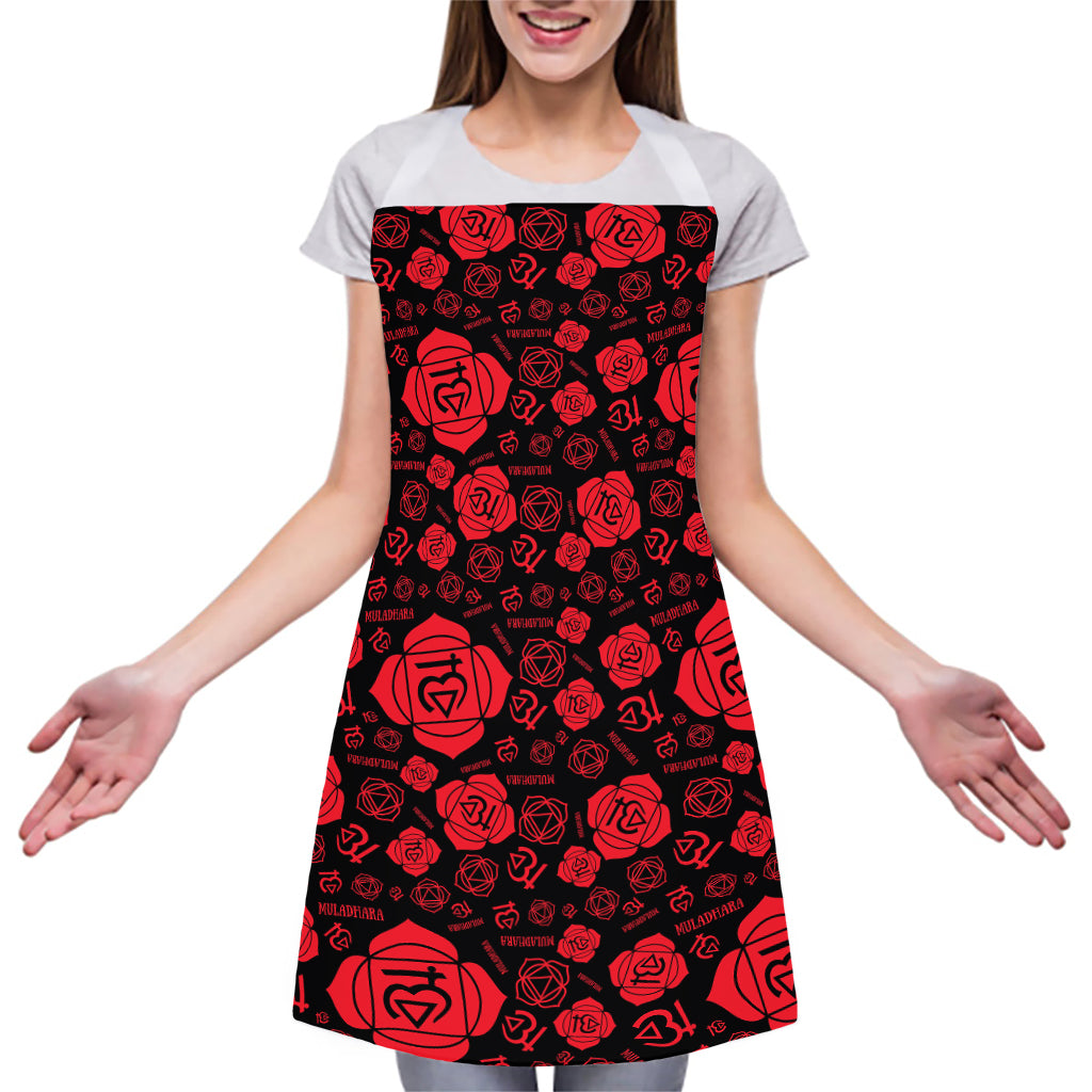 Muladhara Chakra Pattern Print Adjustable Apron