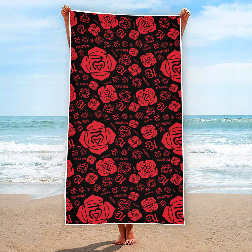 Muladhara Chakra Pattern Print Beach Towel