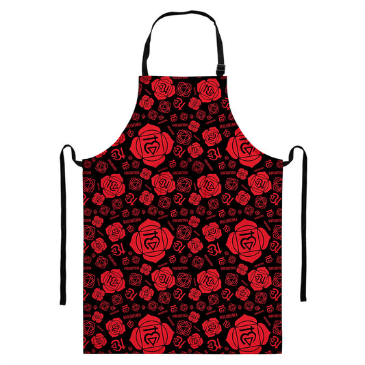 Muladhara Chakra Pattern Print Bib Apron With Pocket