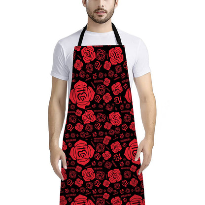 Muladhara Chakra Pattern Print Bib Apron With Pocket