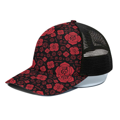 Muladhara Chakra Pattern Print Black Mesh Trucker Cap