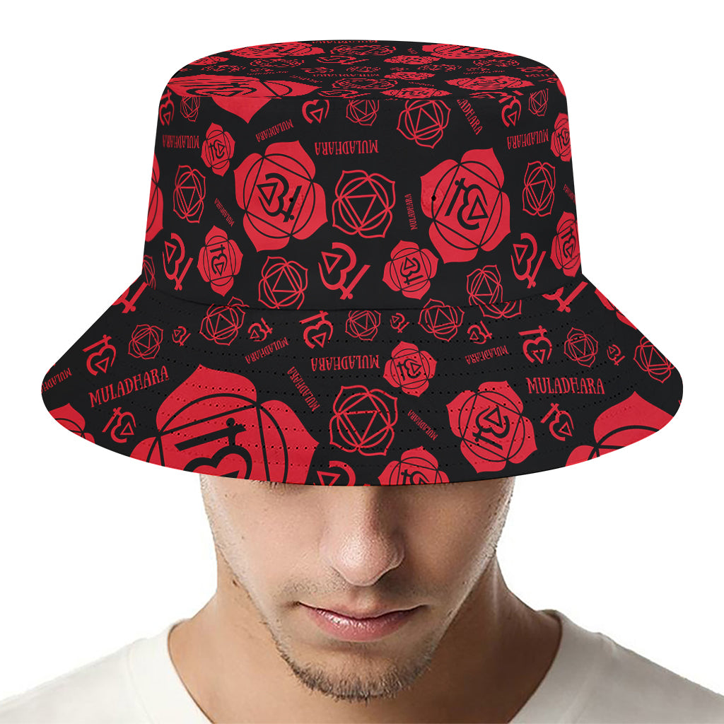 Muladhara Chakra Pattern Print Bucket Hat