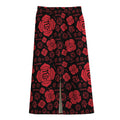 Muladhara Chakra Pattern Print Cotton Front Slit Maxi Skirt