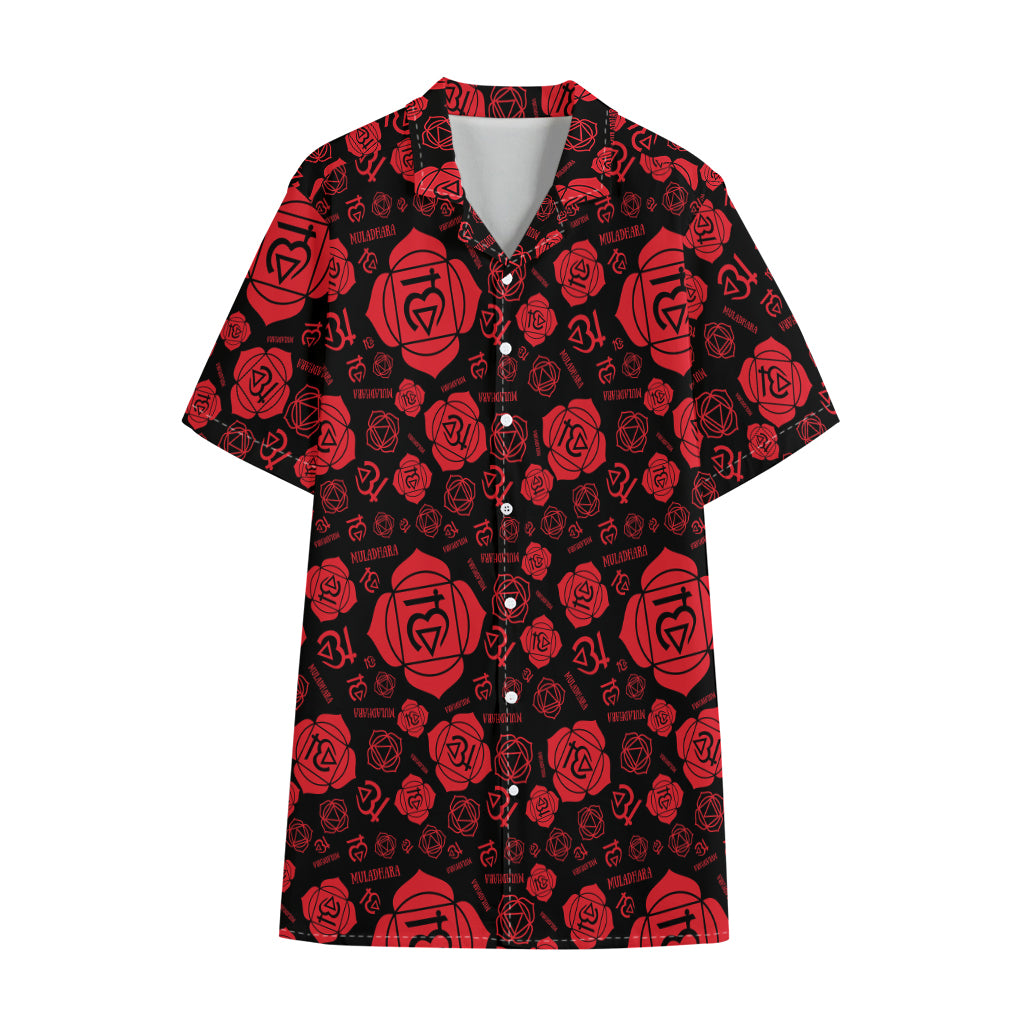 Muladhara Chakra Pattern Print Cotton Hawaiian Shirt