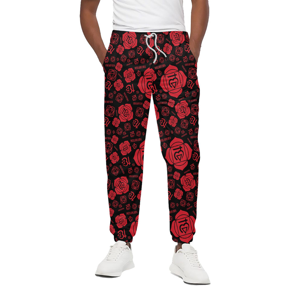 Muladhara Chakra Pattern Print Cotton Pants